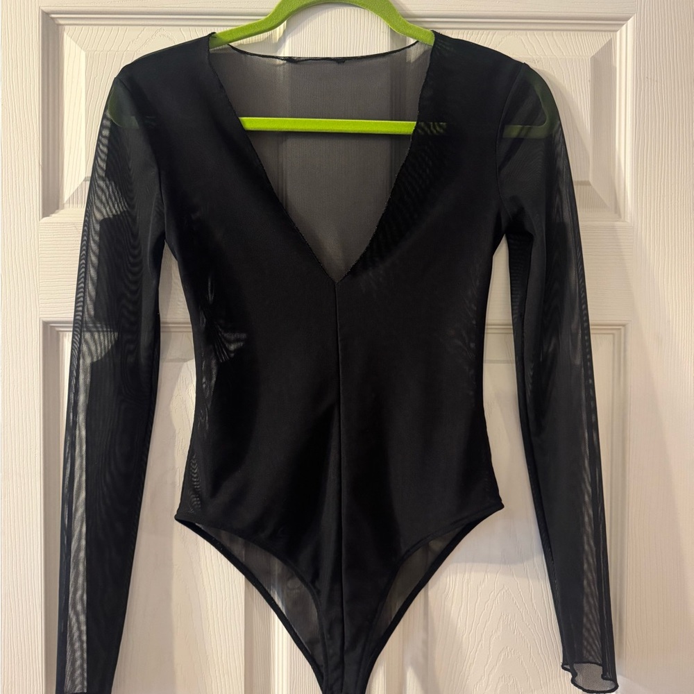 Zara sheer black bodysuit